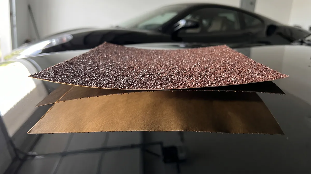 80 grit. Ferrari red. Someone's going to feel this.