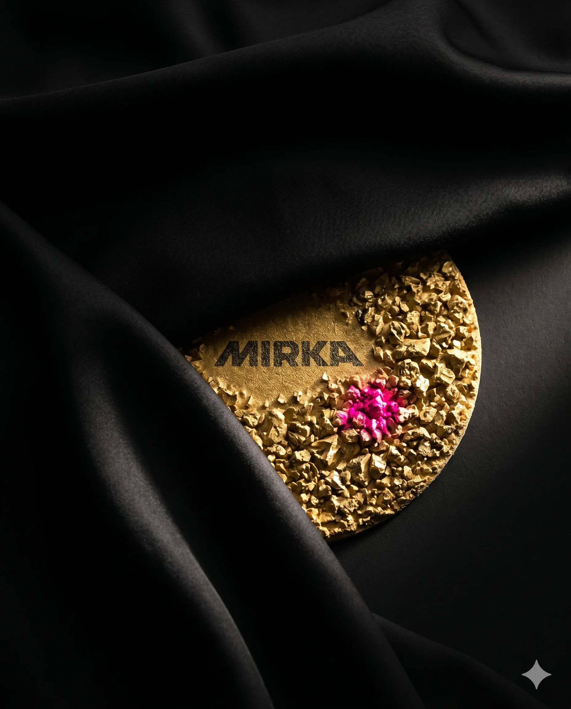 Black silk. One Mirka. The reveal does the work.